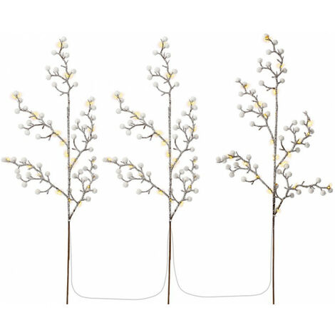 2 Arbres Lumineux LED Blanc Chaud - 55 Cm - Minuterie Automatique - Décoration Noël, Pâques, Mariage