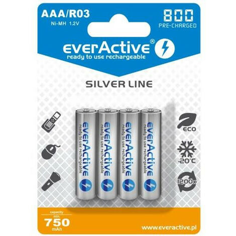 everActive Ni-MH R03 AAA 800 mAh Silver Line - Battery - Micro (AAA)  (EVHRL03-800)