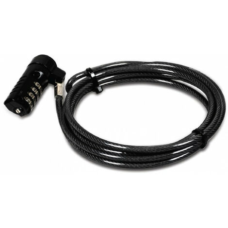 PORT DESIGNS PORT Designs 901209 - Noir - Verrouillage à combinaison - Nickel - PVC - Acier - Zinc - 1,8 m - 4,4 mm - 125 g