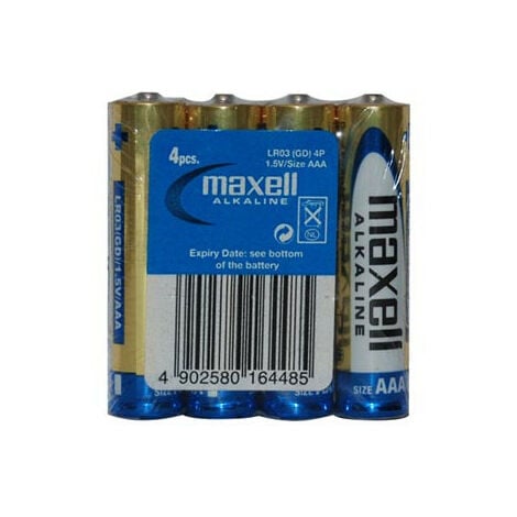 Maxell Piles Alcaline Micro AAA, 1,5V, pack de 4