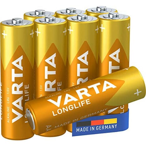 Varta - Piles alcalines Longlife AA (LR06) x 8 (04106 101 308)