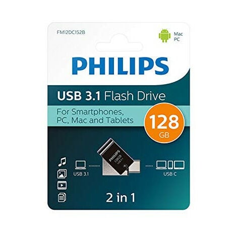 Philips Clé USB 2-in-1 128 Go, USB 3.1 - USB-C (FM12DC152B/00)