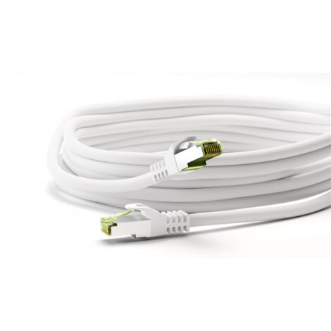 CÂBLE RJ45, CAT 8, S/FTP, DROIT, BLANC, 1M