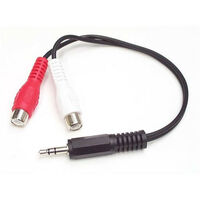 StarTech.com Câble Adaptateur Audio Mini-Jack 3.5mm Mâle vers 2x RCA / Cinch Femelle - 15 cm - 3,5mm - Mâle - 2 x RCA - Femelle - 0,15 m - Noir (MUMFRCA)