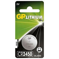 GP Pile Lithium CR2450 3V, 1 pièce en Blister (0602450C1)