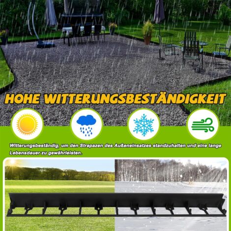 YRHome Flexible Rasenkante 10m – Kunststoff-Beeteinfassung, 5 Cm Hoch, Mit 30 Erdankern, Schwarz