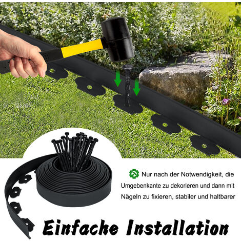 Froadp Beeteinfassungen Kunststoff Beetabgrenzung Garten Palisaden mit