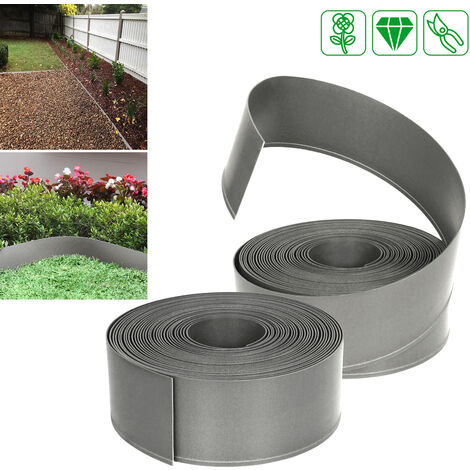 Flexible Rasenkante Metall 100x20cm - 5 Stück Beetumrandung Mit Dornen Rostfrei