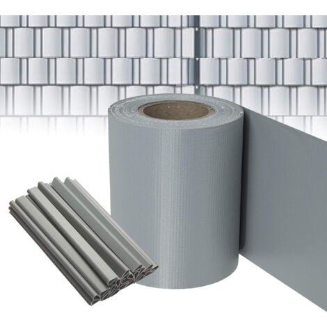 AufuN PVC Sichtschutzstreifen Für Doppelstabmattenzaun – 65m X 19cm, Inkl. Clips, Witterungsbeständig