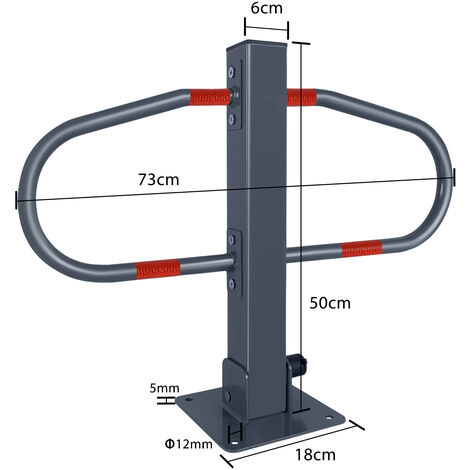Parkplatzsperre Parksperre 180x180x600mm | Metall Parkbügel Mit 3 Schlüsseln | Für Garage & Einfahrt