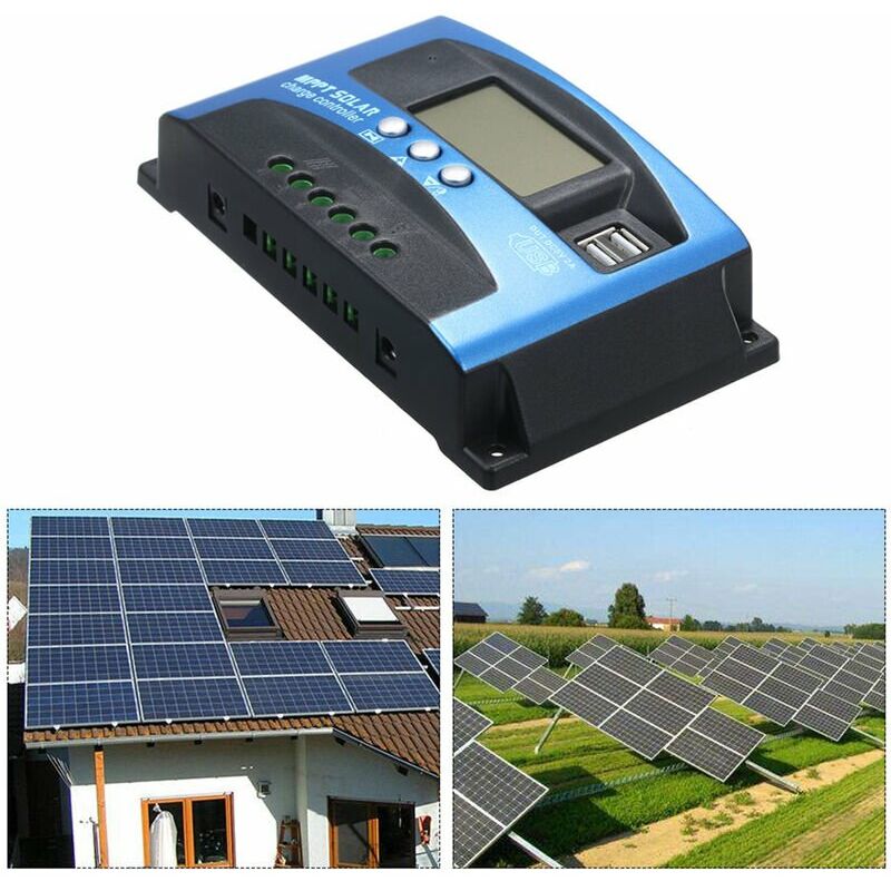 Kit chalet panneau solaire 200W convertisseur DC AC 12V 220V 1000W batterie  AGM 100h régulateur EPsolar