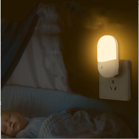 Blanc）Veilleuse Prise Electrique avec 2 Niveaux Luminosités et Capteur de  Lumière, Veilleuse Enfant Plug and