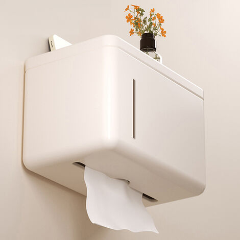 Distributeur de papier,Color 3--Porte rouleau de papier toilette mural en  plastique, organisateurs de mouchoirs T1 avec étagères de