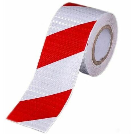 Ruban d'avertissement Rouge Blanc rouleau 250 m / largeur 8 cm