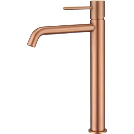 Imex – Mitigeur de lavabo haut monocommande – Or rose brossé – Finition PVD – Hauteur sous bec 229 mm – Compatible cartouche 25 mm