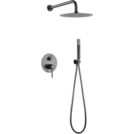 Ensemble De Douche Monocommande Encastré Monza Black Gun Metal Imex Imex Gpm039 Bgm