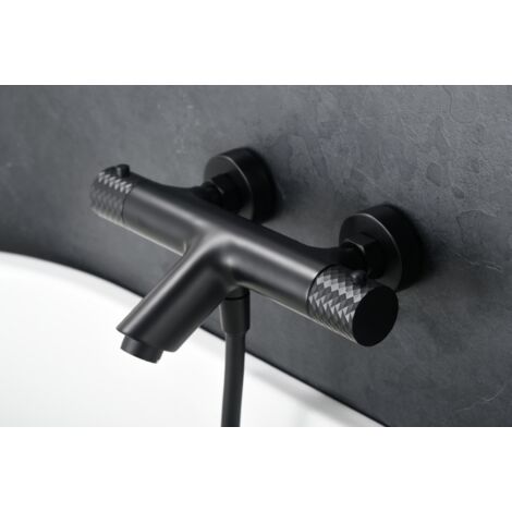 Ensemble de salle de bain avec thermostat  Modèle GÉNOVA  Couleur noir [ IMEX® ]