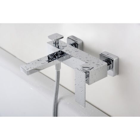 Ensemble de salle de bain avec mitigeur  Modèle PISA  Couleur Gris  Finition en Chrome [ IMEX® ]