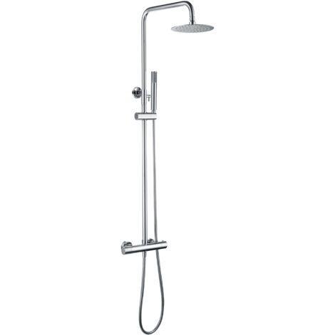 Ensemble de douche avec thermostatique  Modèle GÊNES  Couleur Grise  Finition en Chrome [ IMEX® ]