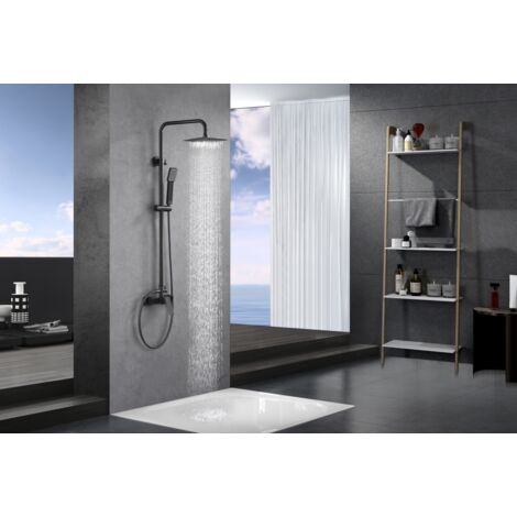 Ensemble de douche avec mitigeur  Modèle ART  Couleur noire  Finition en métal noir gun [ IMEX® ]