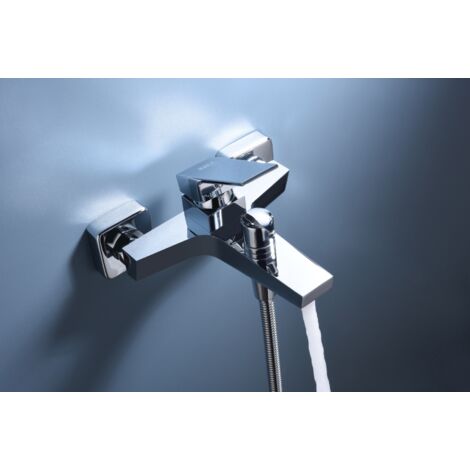 Ensemble de salle de bain avec mitigeur  Modèle ART  Couleur Grise  Finition en Chrome [ IMEX® ]