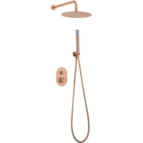 IMEX GPC033/ORC OLIMPO Conjunto Ducha Monomando Empotrado Oro Rosa Cepillado - ref: GPC033/ORC (1/4)