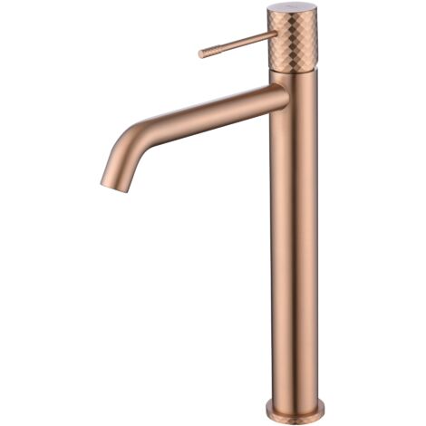 Imex – Mitigeur de lavabo haut monocommande en laiton PVD or rose brossé – Cartouche céramique Ø26mm – Set de 2 flexibles – BDG0533ORC - Imex-BDG053-3ORC