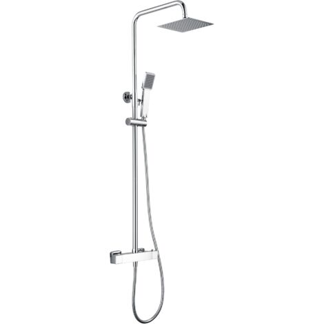 Ensemble de douche avec thermostatique  Modèle ART  Couleur Gris  Finition Chrome [ IMEX® ]