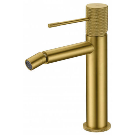 Robinet de bidet avec monocommande  Modèle LINE  Couleur Or rose  Finition en Or rose brossé [IMEX®] (1/5)