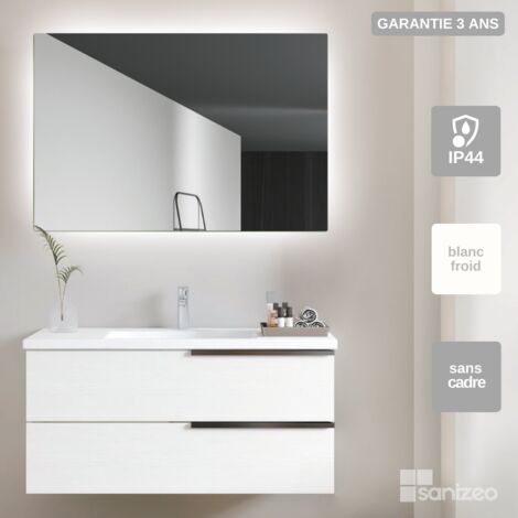Miroir Salle de Bains Lumineux SUECIA avec Éclairage  Rétro-Éclairé 100x80 by SANIZÉO