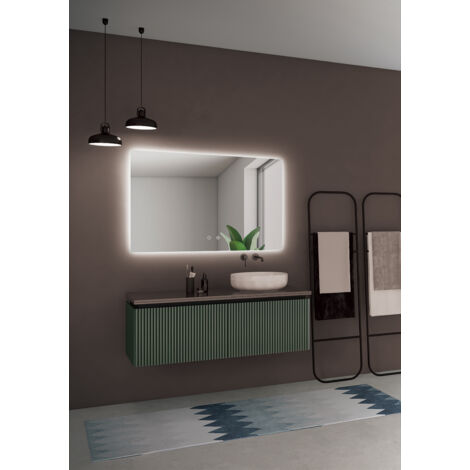 Miroir Salle de Bains Lumineux ITALIA Anti-Buée et Éclairage  Rétro-Éclairé Tactile On/Off 100x70 by SANIZÉO