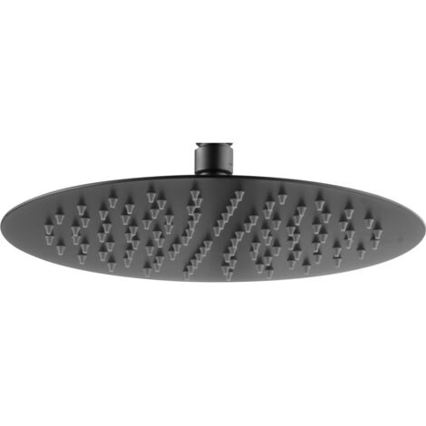 Grand arroseur rond noir anticalcaire en acier inoxydable