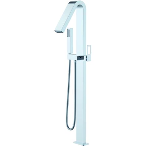 IMEX mitigeur baignoire-douche sur pied en acier et laiton inox avec cartouche ceramique Ø35 mm et tube flexible PVC modele SUECIA Imex-BBEC32 (1/3)