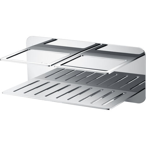 Porte-savon frontal carré  Modèle IMAN  Finition grise en chrome [IMEX®] (1/3)
