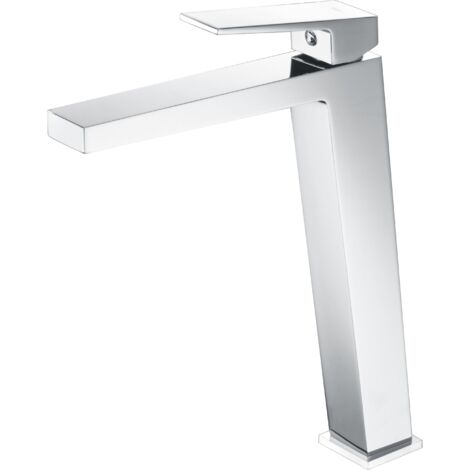 Robinet de lavabo haut avec commande unique  Modèle ART  Bec haut  Couleur gris finition chrome [IMEX®] (1/3)