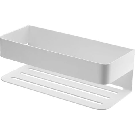 Porte-savon Frontal Carré  Modèle MAYURA  Blanc fini Mat [ IMEX® ] (1/2)