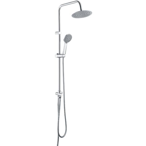 Imex – Colonne de douche sans robinetterie – Acier inox et laiton chrome – Pommeau Ø20 cm – Flexible renforcé 15m – 3 positions – BDE011 - Imex-BDE011 (1/2)
