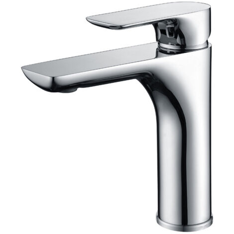 Robinet de lavabo avec mitigeur  Modèle NASSAU  Bec bas  Couleur Gris fini en Chrome [ IMEX® ] (1/3)