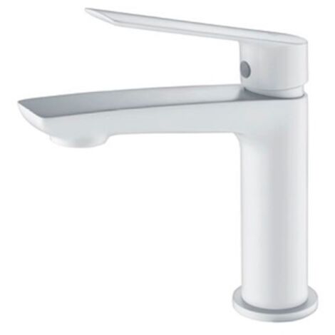 Mitigeur De Lavabo Monocommande, Robinet De Salle De Bain, Blanc Mat