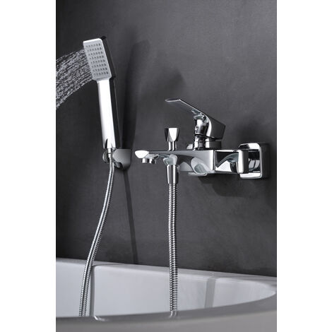 Robinet de baignoire avec mitigeur  Modèle BALI  Couleur gris finition chromée [ IMEX® ] (1/3)