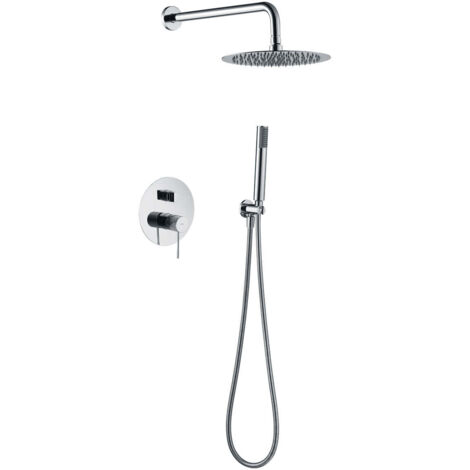 Imex – Colonne de douche encastrée monocommande 35mm GPD038 – Finition chrome – Pommeau Ø25 cm – Débit 20 l/min – Installation murale