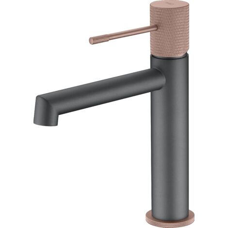 Monocommande Lavabo Line Gris Mat-champa Cm 20x4,5x15 Imex Imex Bdd038 1gc