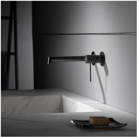 Monocommande Lavabo Encastré Line Black Gun Metal Imex Imex Gld038 Bgm