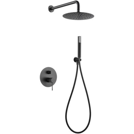 Ensemble De Douche Encastré Line Black Gun Metal Imex Imex Gpd038 Bgm