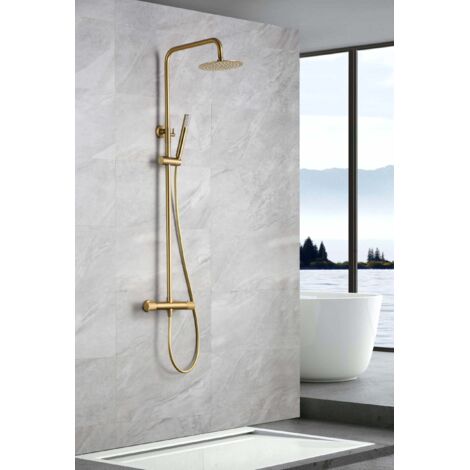 Ensemble De Douche Thermostatique Line Or Brossé Imex Imex Btd038 Oc