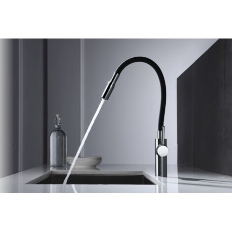 Robinet de cuisine monotrou  Modèle TOKYO  Couleur Gris  Finition chromée  [ IMEX® ] (1/4)
