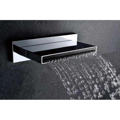 Diffuseur de douche en cascade  Rectangulaire  Finition grise en chrome 13x21 [ IMEX® ]