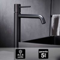 IMEX BDM039-3NG MONZA Grifo Monomando Lavabo Alto Negro Mate - ref: BDM039-3NG