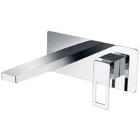 IMEX Robinet encastre pour lavabo en laiton et zamac finition chromee avec corps mural et boîte de reglage modele SUECIA