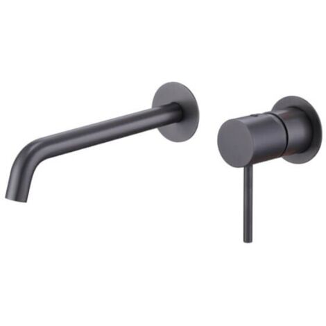 Rubinetto da lavabo incassato a monocomando  Modello MONZA  Beccuccio universale  Colore nero con finitura in black gun metal [IMEX®]